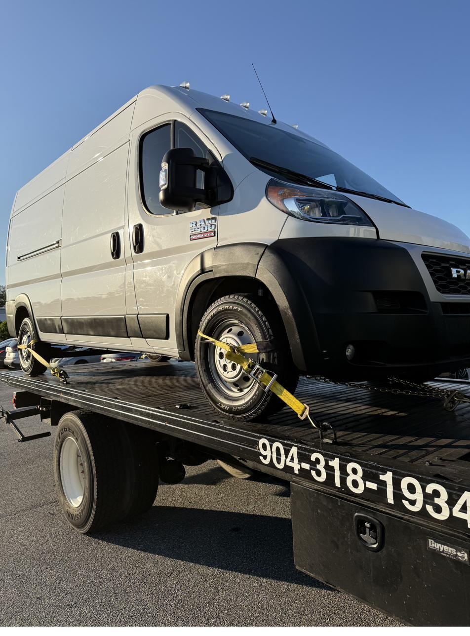 Ram ProMaster cargo van loaded for transport